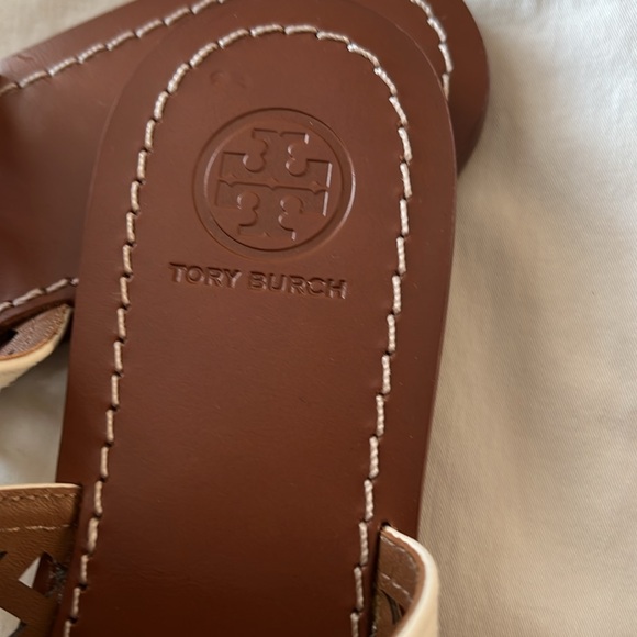 Tory Burch Cream and Brown Sandals - Picture 3 of 5